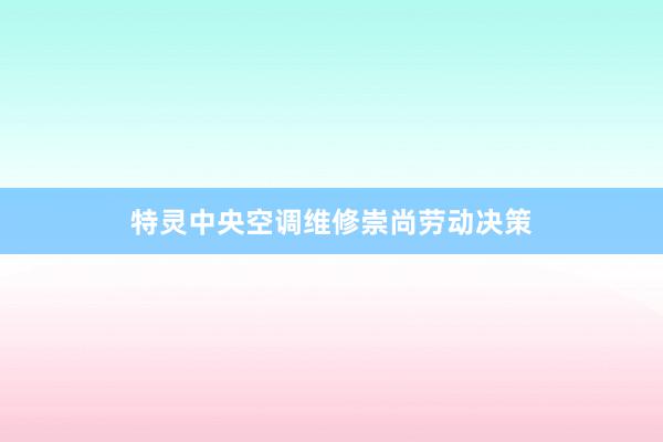 特灵中央空调维修崇尚劳动决策